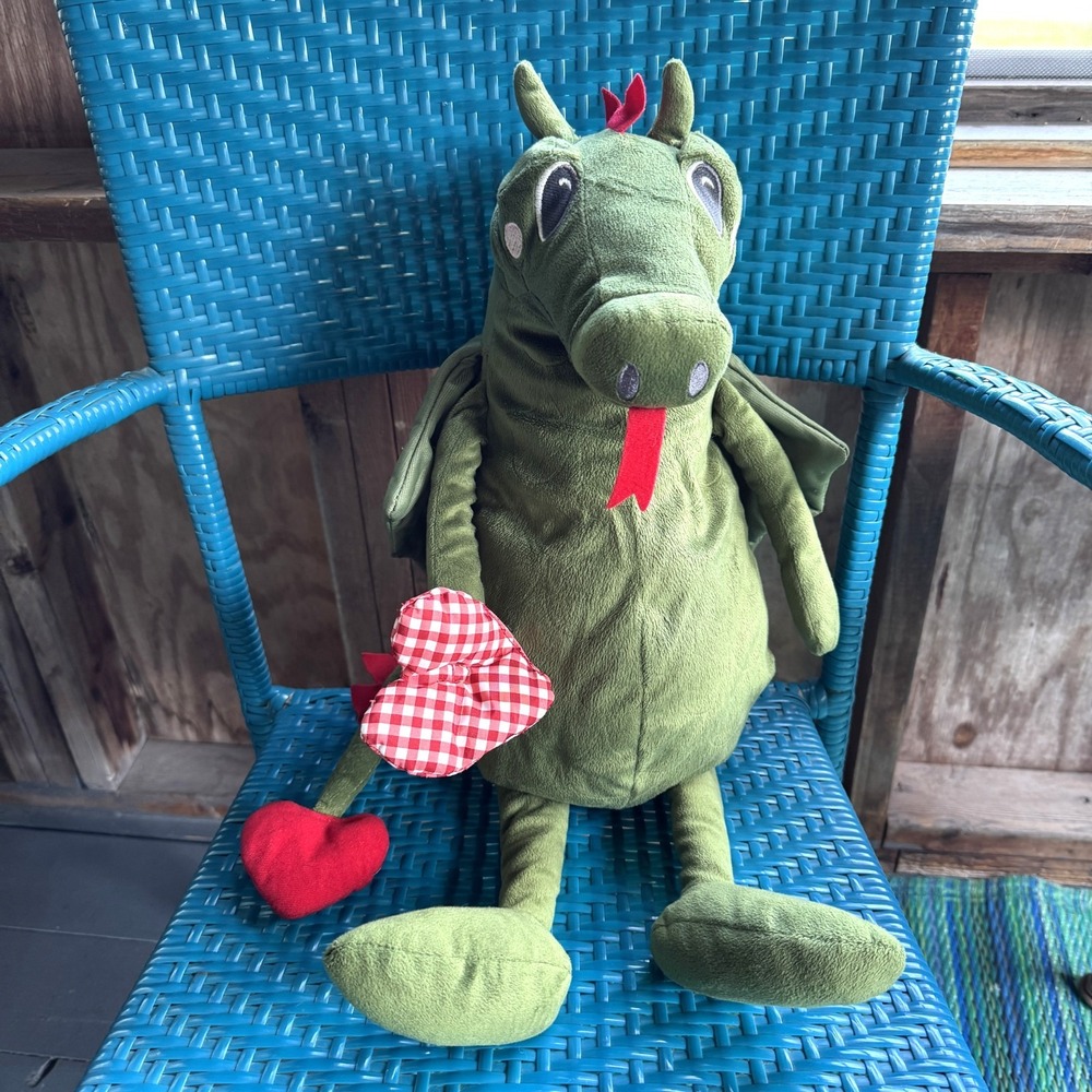 Ikea Flygdrake Large Green Dragon Plush Stuffed Animal Toy Hearts Collectible